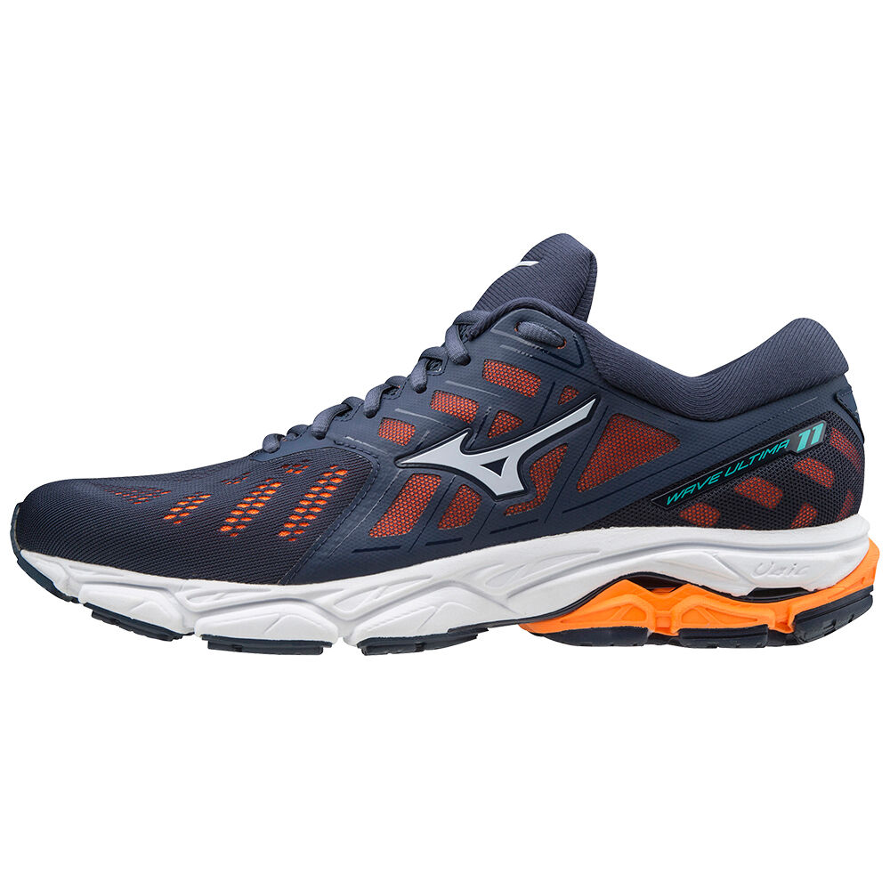 Mizuno Wave Ultima 11 - Erkek Koşu Ayakkabısı - Indigo/Turuncu Türkiye (TMNFIB-160)